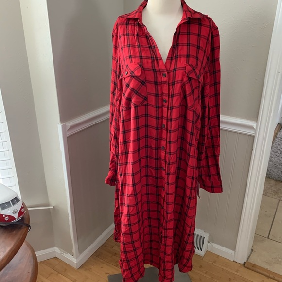 Isabel Maternity by Ingrid & Isabel Dresses & Skirts - Isabel maternity red plaid button down dress XL